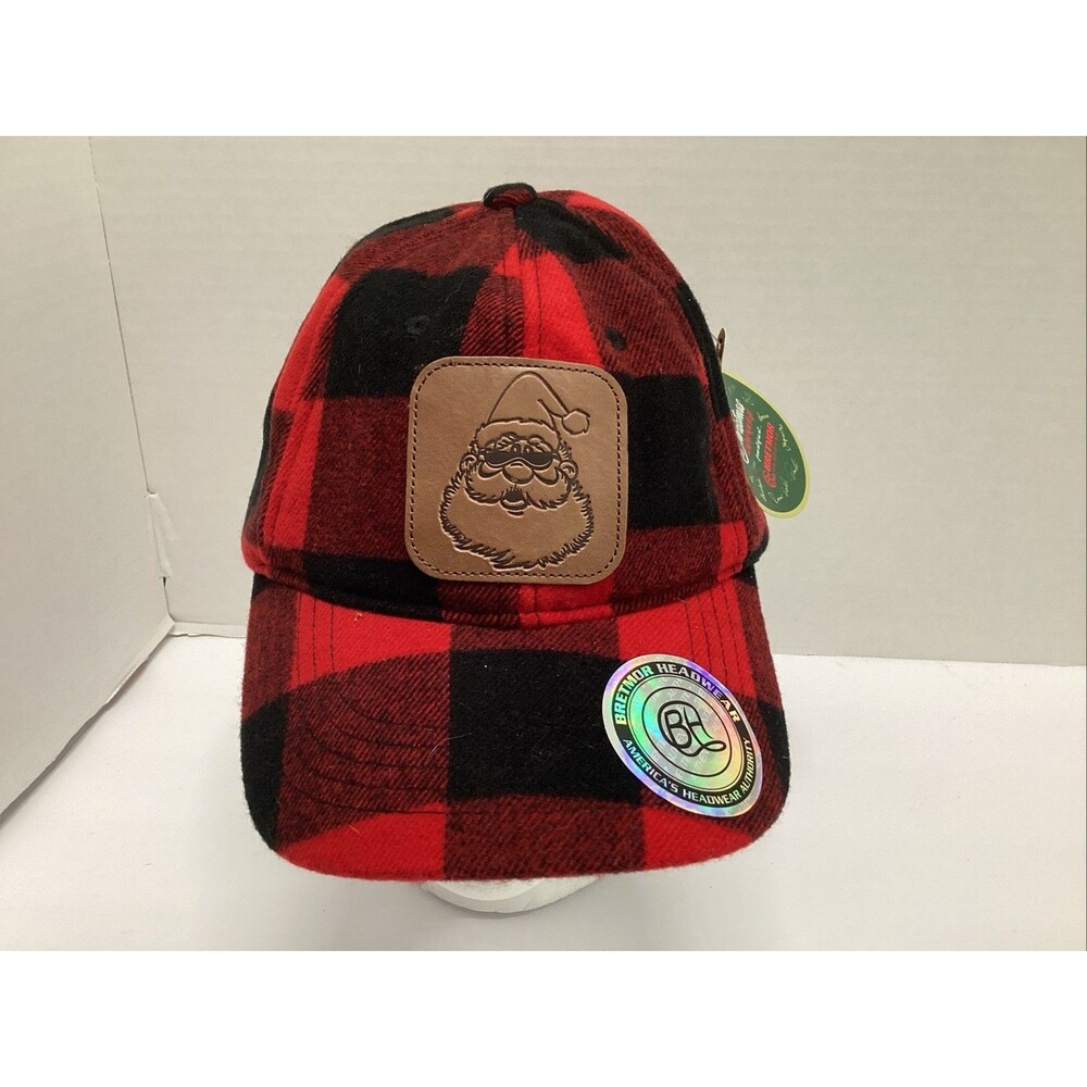 bretmor headwear cap Santa Claus red/black Buffalo plaid